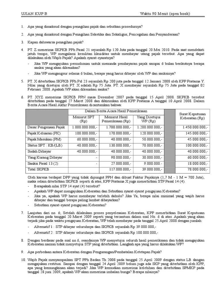 Soal Latihan KUP B | PDF
