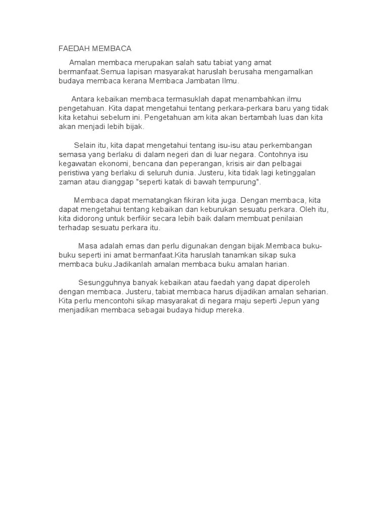 ١٨ ذو الحجة ١٤٤٢ هـ. Faedah Membaca Karangan Upsr Pdf