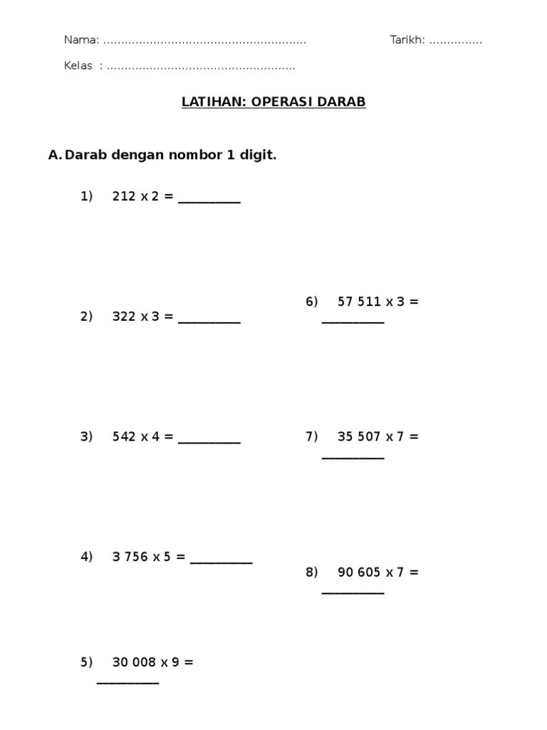 Latihan Matematik Tahun 3 Pdf / Soalan Latihan Matematik Tingkatan 1 Bernilai Operasi Bergabung T4 T5t6 Matematik Tahun 4 1 Pinterest Math Skoloh