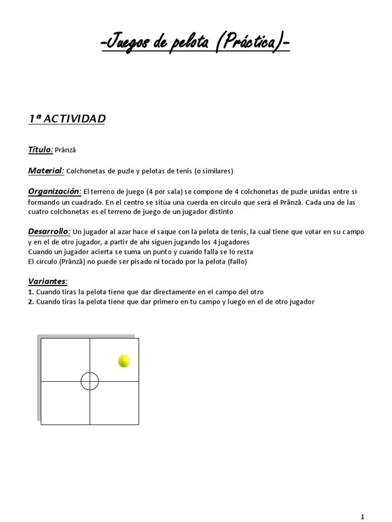 00750 la serpiente de aros. -Juegos de pelota (PrÃ¡ctica)-: 1Âª Actividad | Pelota