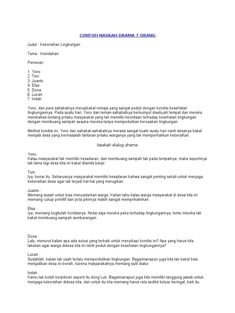 Naskah Drama Tema Kesehatan - Revisi Id