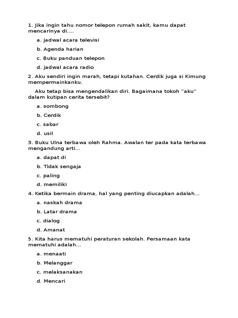 Ukk Kelas 5 SD Bahasa Indonesia | PDF
