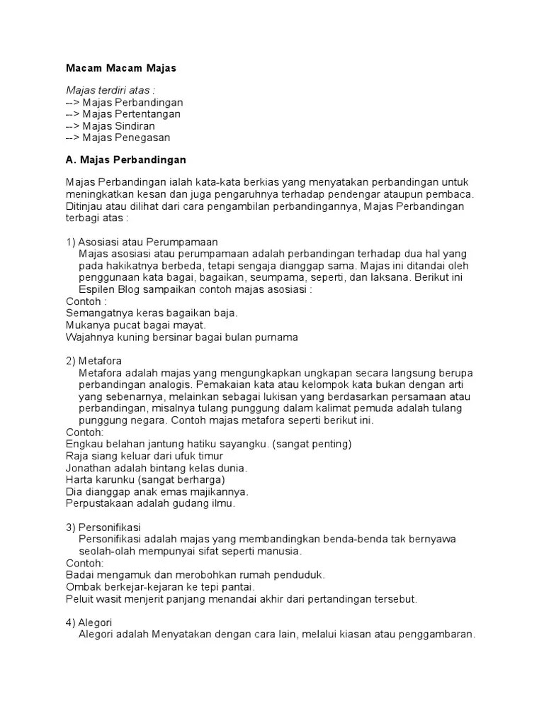 Majas Pertentangan Beserta Contohnya