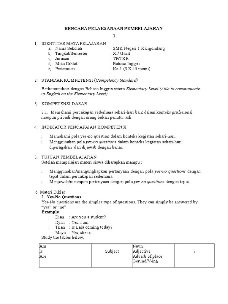 17++ Contoh Soal Bahasa Inggris Yes Or No Question - Kumpulan Contoh Soal