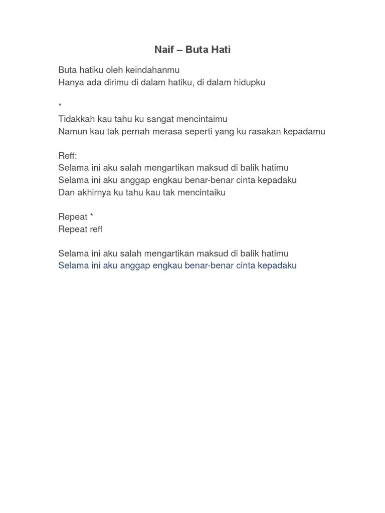 Naif - Buta Hati | PDF