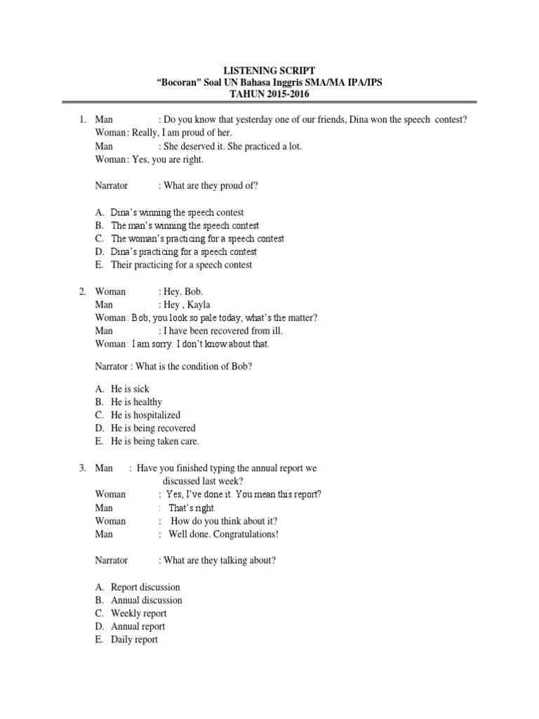 kunci jawaban simulasi un sma ips oleh erlangga. Download Soal Listening Bahasa Inggris Sma Python