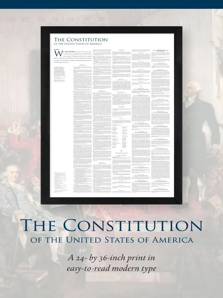 the constitution of the united states a 24 by 36 inch print in easy