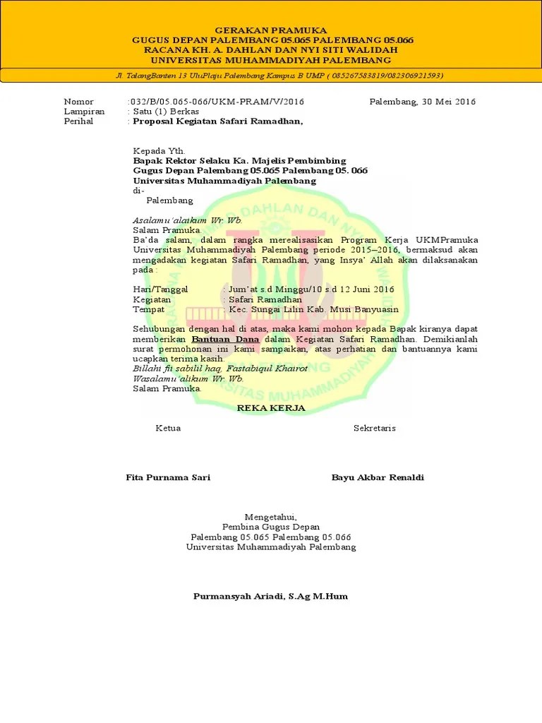 Contoh Proposal Pengajuan Dana Untuk Kegiatan Pramuka - Berbagi Contoh  Proposal