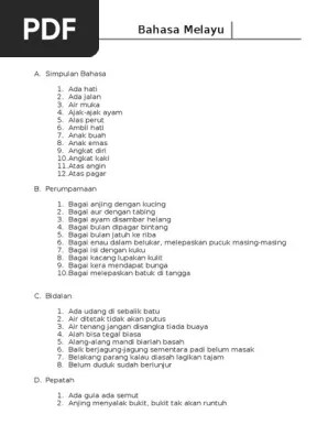Belum duduk sudah berlunjur maksud peribahasa. F2 Peribahasa 1 Pdf