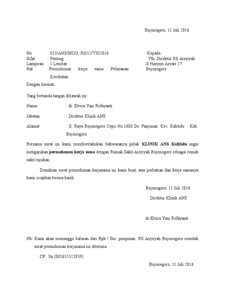 01.07.2019 · contoh surat perjanjian kerjasama klinik dengan rumah sakit involve some pictures that related each other. Permohonan Kerjasama Mou Rs Pdf