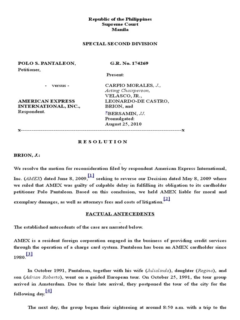 The american express® green card offers double membership rewards points on travel purchases. Pantaleon v. American Express (2010) | Credit Card | American Express