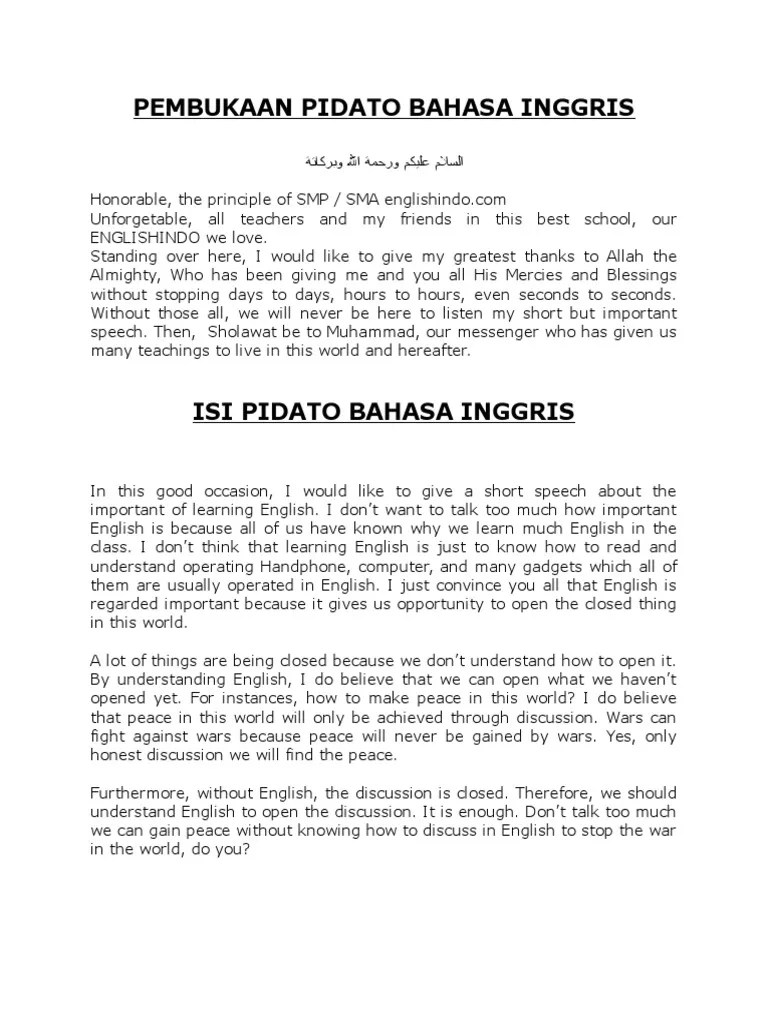 Contoh Teks Pidato Bahasa Inggris Tentang Kemerdekaan