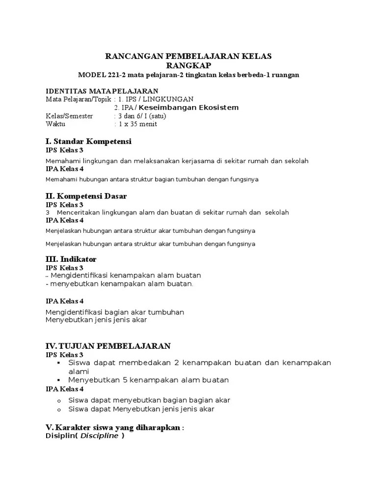 Jika ada sedang mencari rpp pembelajaran kelas rangkap model 211 kelas 2 dan 3 semester 1. Rpp Klas Rangkap 3 Dan 4 Pdf