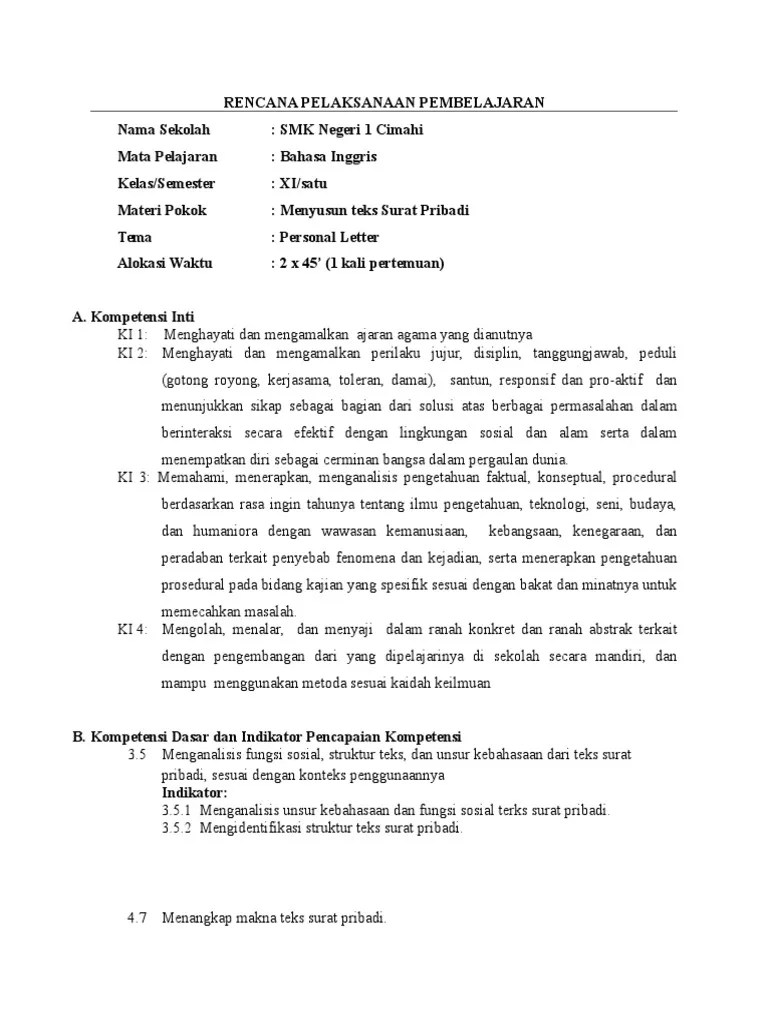 Maybe you would like to learn more about one of these? Rpp Personal Letter