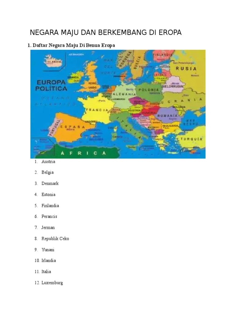 Negara Maju Dan Berkembang Di Eropa | PDF