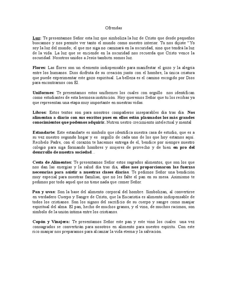 Excelente material tan sintetizado y adecuado a la edad para la preparación de los pequeños. Ofrendas Para La Misa Del Coloegio Pdf Eucaristia Cristo Titulo