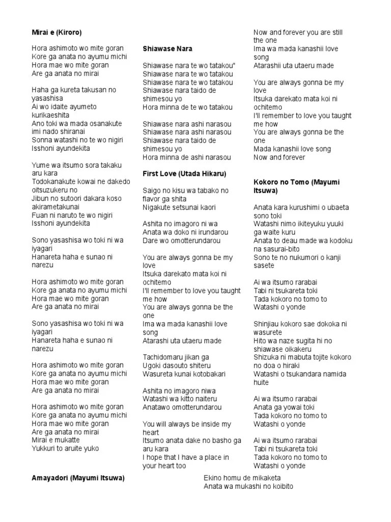 Lagu Jepang | PDF | Rekreasi | Hiburan (Umum)