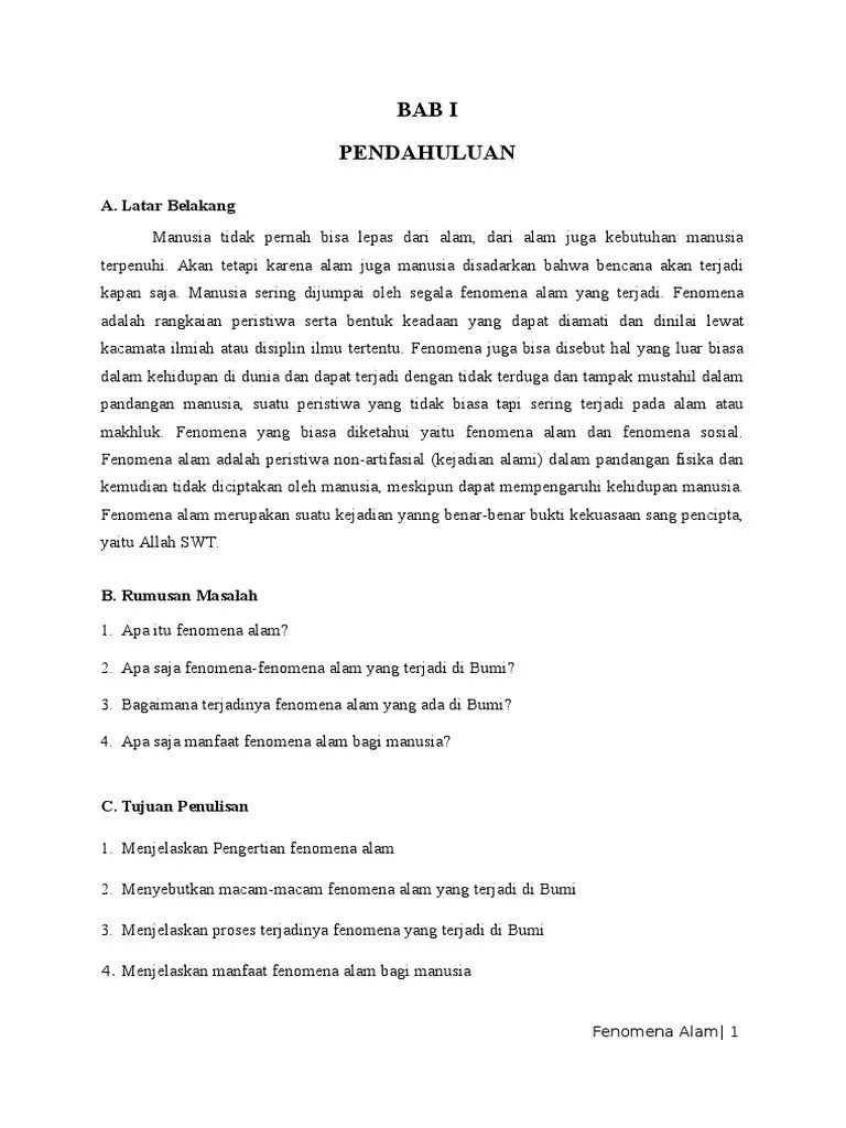 Makalah Fenomena Alam | PDF