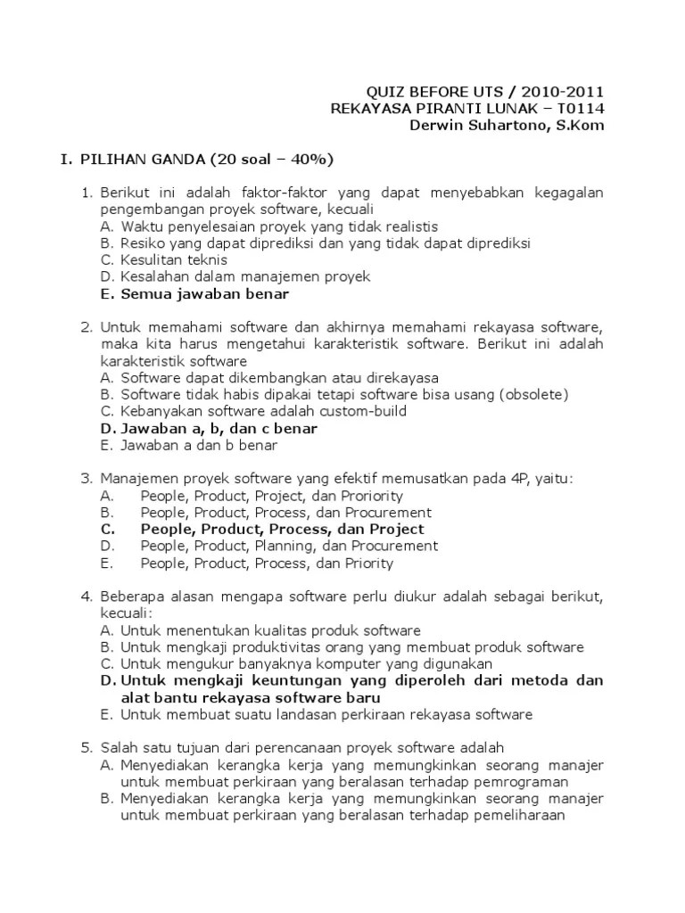 Contoh Soal Perangkat Lunak Beserta Jawabannya - TeknoCrash