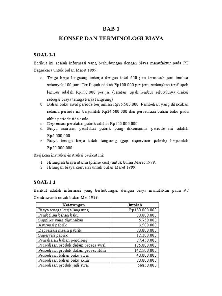 Akuntansi manajemen lanjutan contoh soal ujian chartered accountant. Contoh Soal Full Costing Akuntansi Manajemen Berbagi Contoh Soal