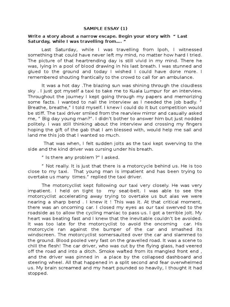 A lot of times, people take turns on the road without putting on their indicator to do so, and this can lead to road accidents too. Sample Essay On Writing About Accidents Edited Pdf Road Transport Transport