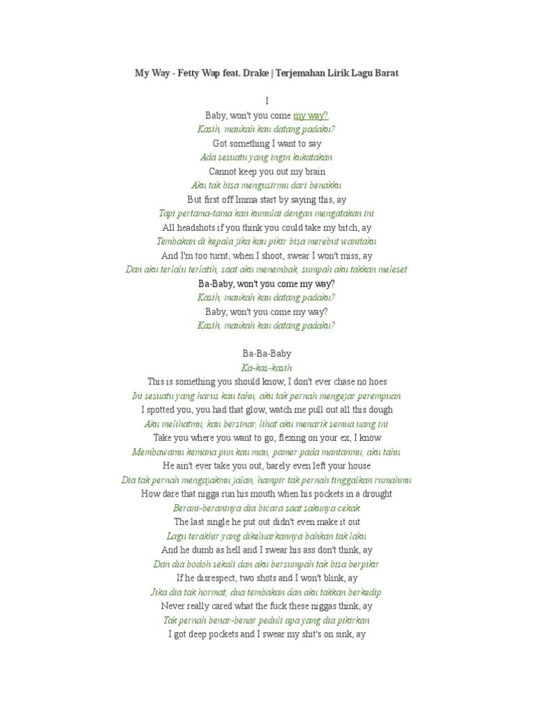 Lirik Lagu On My Way Bahasa Indonesia