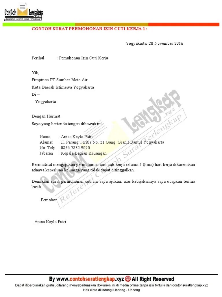 Contoh Surat Cuti Tanpa Gaji Dari Syarikat - Pekeliling Cuti Bersalin Terkini Khas Untuk Guru Tahun 2018