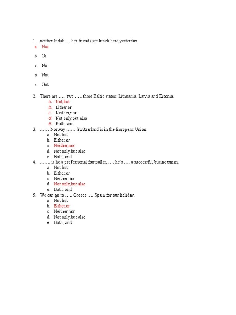 Soal Correlative Conjunction | PDF