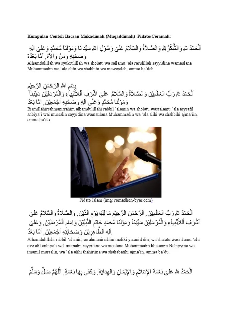 Kita berlindung kepada allah dari . Kumpulan Contoh Bacaan Mukadimah Pdf