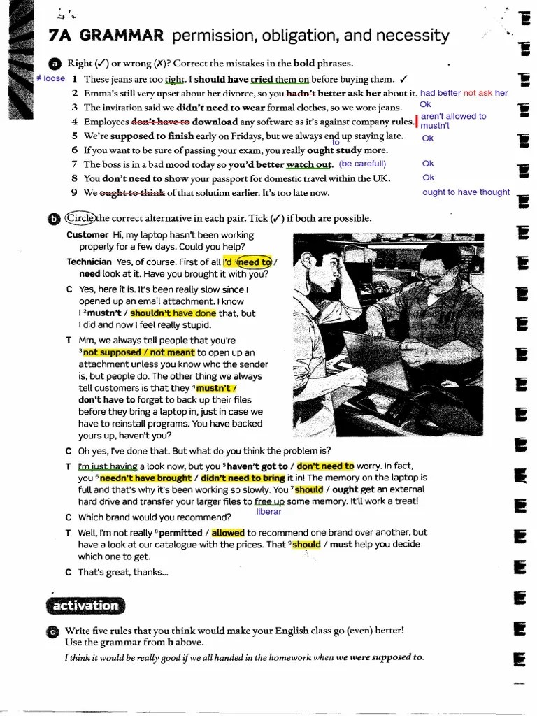 Grammar Permission Obligation Necessity 1 | PDF