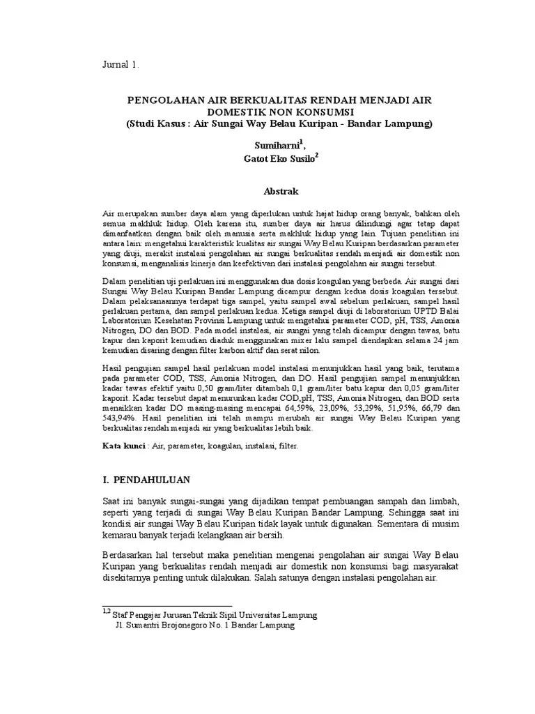 Review Jurnal Pengolahan Air | PDF