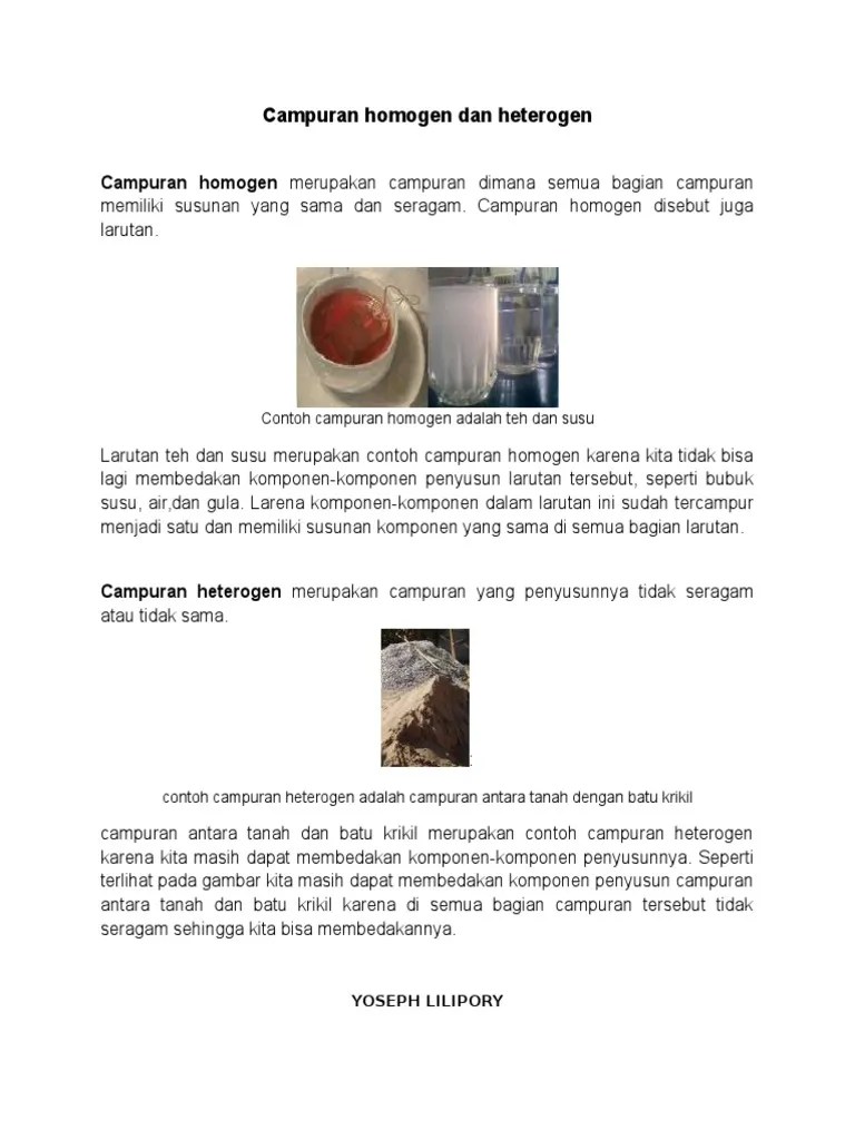 Campuran Homogen Dan Heterogen