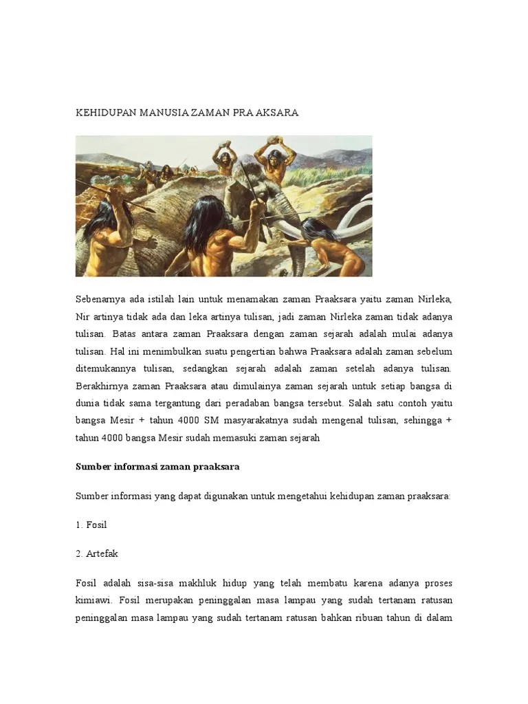 Ciri Khas Kehidupan Manusia Zaman Pra Aksara | PDF