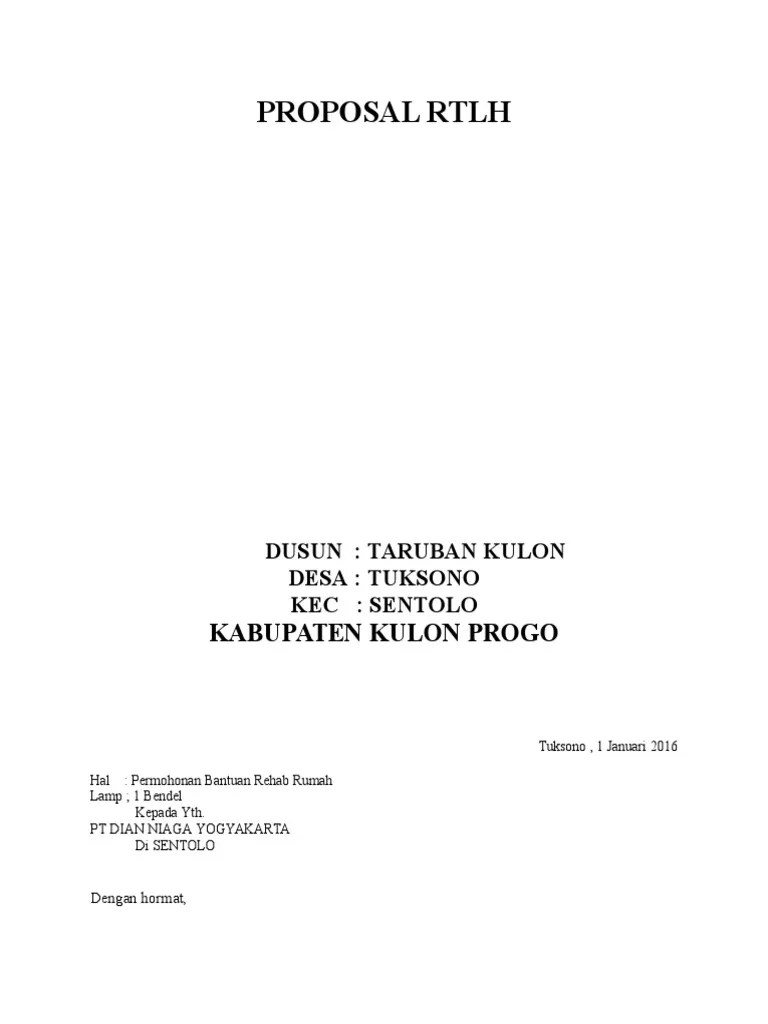 Bersama ini kami panitia bedah rumah dusun tatrukan desa candi . Proposal Bedah Rumah
