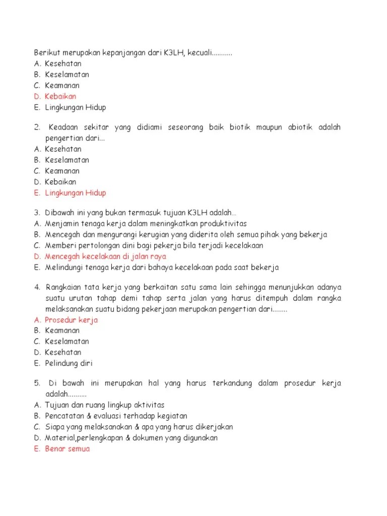 Berikut Merupakan Kepanjangan Dari K3LH | PDF
