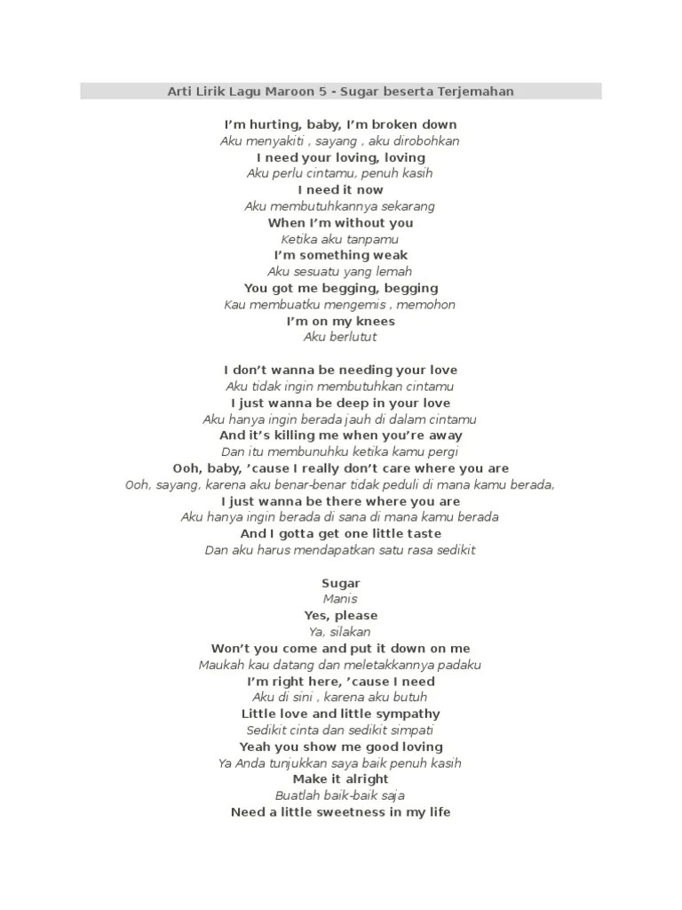 I was so high i did not recognize the fire burning in her eyes the chaos that controlled my mind whi. Nobody S Love Maroon 5 Lyrics Terjemahan