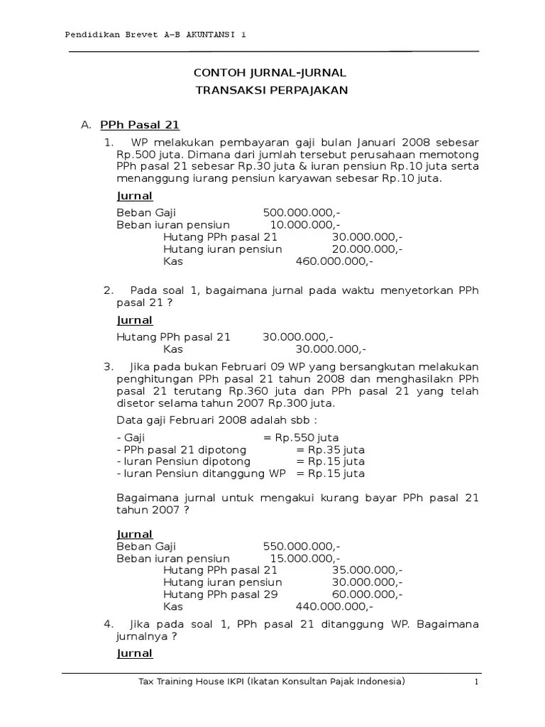 Soal Akt 1 - Jurnal | PDF