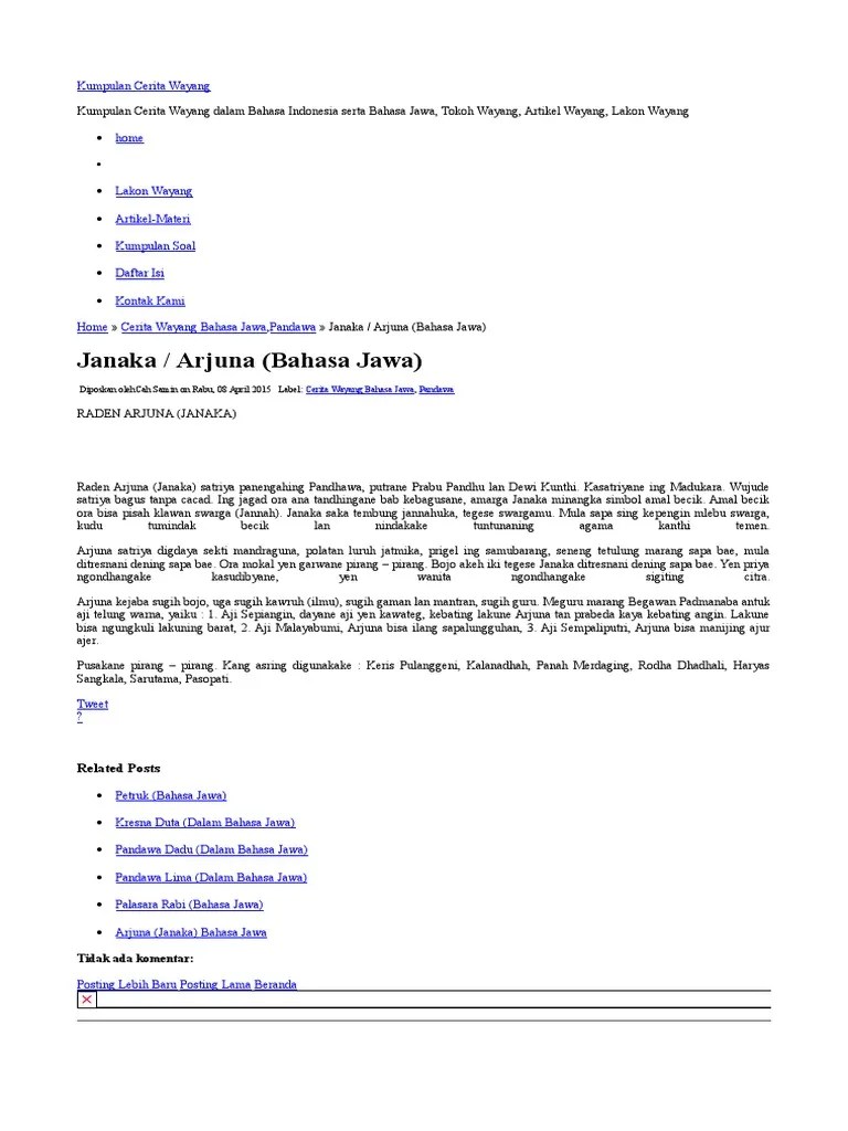 Link materi contoh carita wayang . Kumpulan Cerita Wayang Pdf