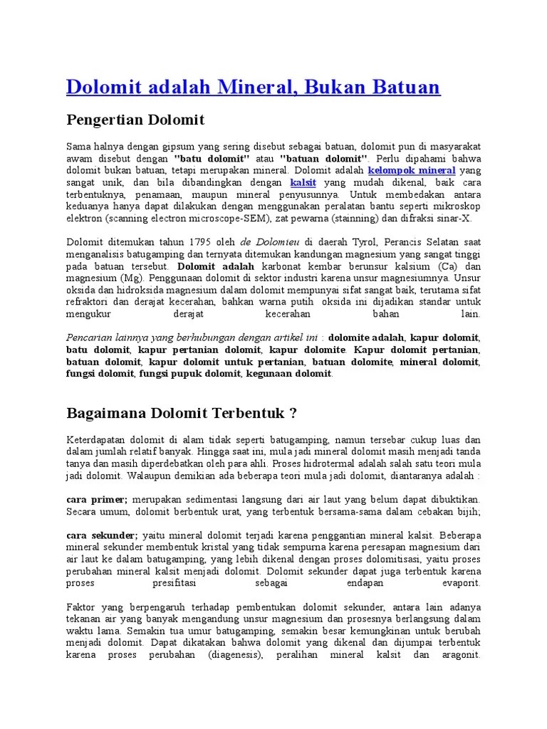 Dolomit Adalah Mineral | PDF