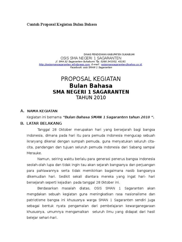 Gedung sma kristen petra 4. Contoh Proposal Kegiatan Bulan Bahasa Pdf