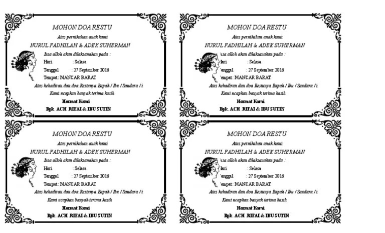 Mohon doa restu pernikahan kepada orang tua, doa meminta restu kepada orang tua,. Format Mohon Doa Restu Lasopamobil