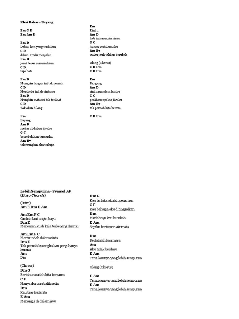 Tanpa redha mu aku sakit. Easy Chord Pdf