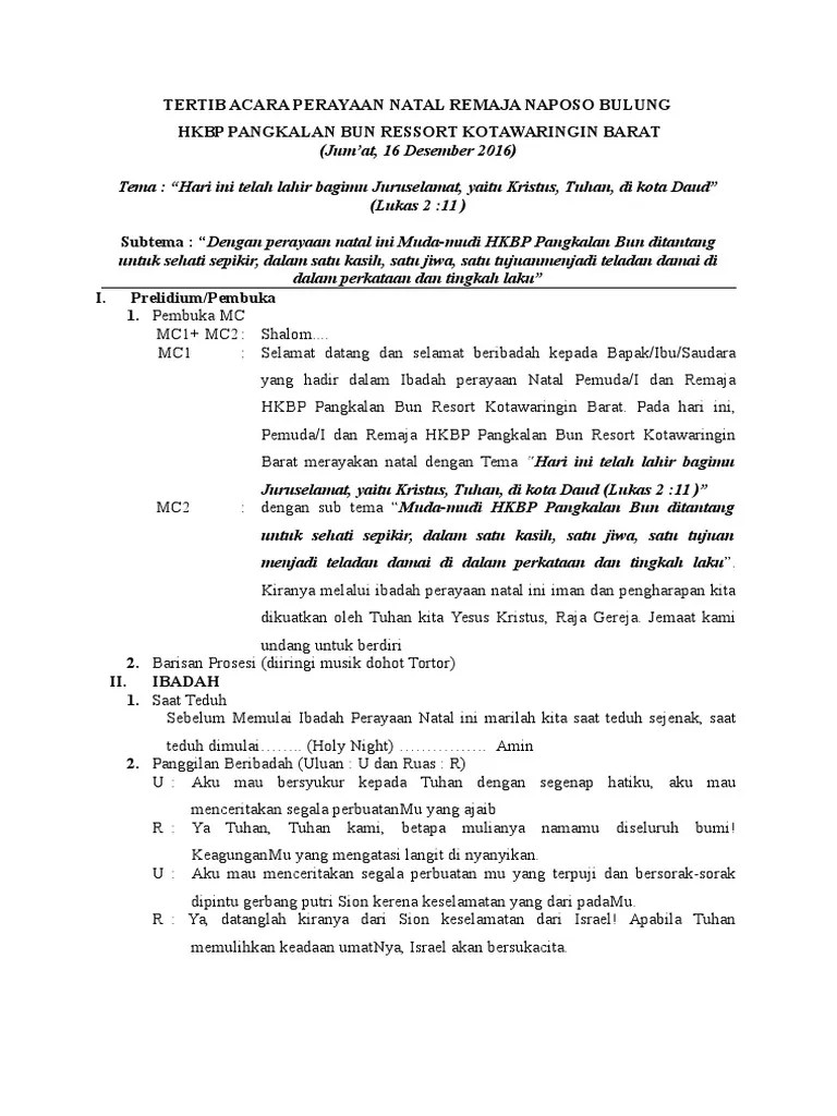 Mazmur tv 3.210 viewsstreamed 1 month ago. Tertib Acara Natal Ina Hkbp Dalam Bahasa Batak Lengkap ...