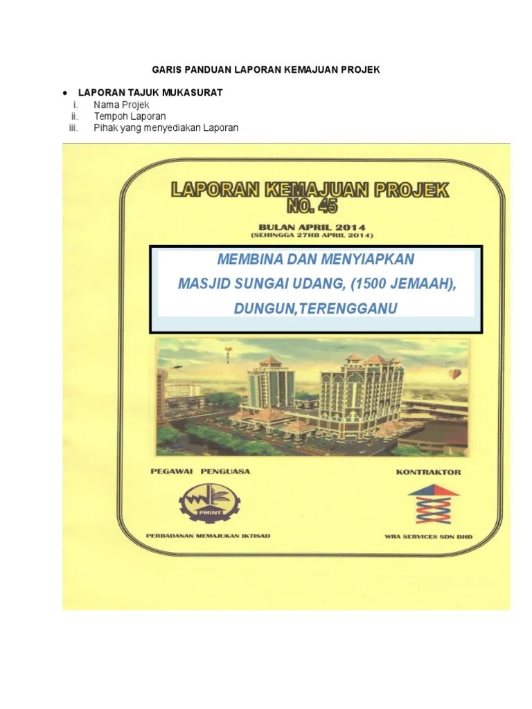 Laporan curah hujan atau cuaca selama proses pelaksanaan proyek . Contoh Laporan Kemajuan Kerja Pdf