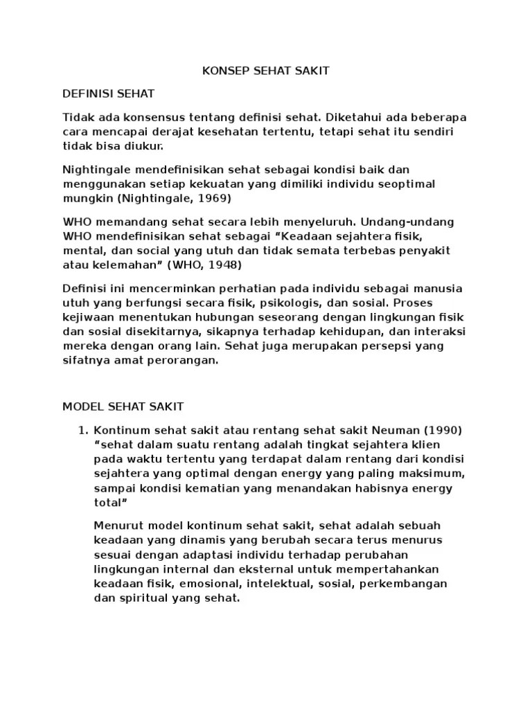 Konsep Sehat Sakit | PDF