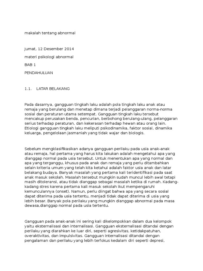 Makalah Tentang Abnormal | PDF