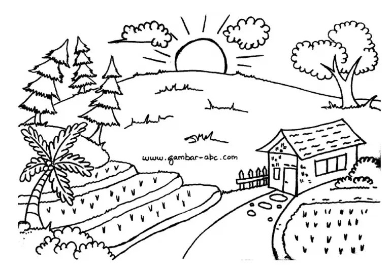 Salah satu cara untuk mengenalkan alam pada anak tk dan sd kelas awal adalah dengan mewarnai gambar pemandangan. Mewarnai Pemandangan Alam Desa Pdf