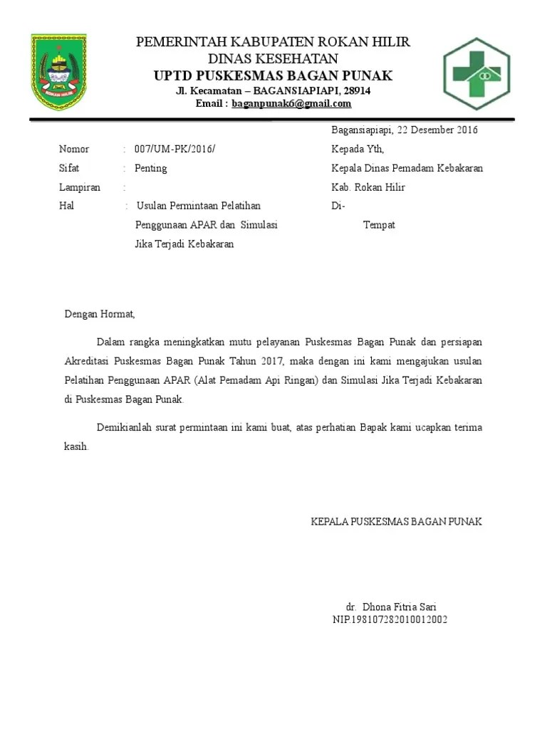 Pengoperasian alat pemadam kebakaran 6. Permohonan Pelatihan kebakaran