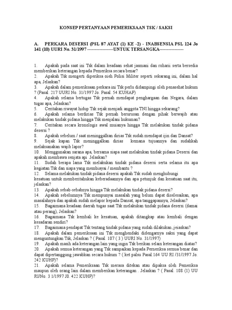 Konsep Pertanyaan Bap | PDF