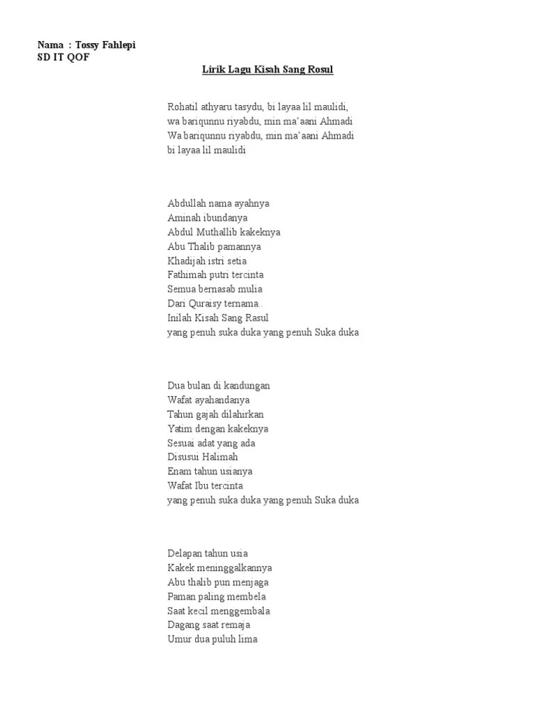 Ikutin hijab style ala nisa sabyan dengan aksesoris anting panjang tutorial hijab dalam 20 detik gaya aghnia punjabi dan nissa . Lirik Lagu Kisah Sang Rosul Pdf